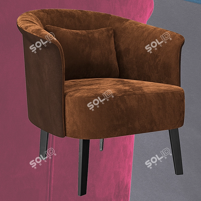 Elegant Lumire Armchair: PBR-ready Design 3D model image 3