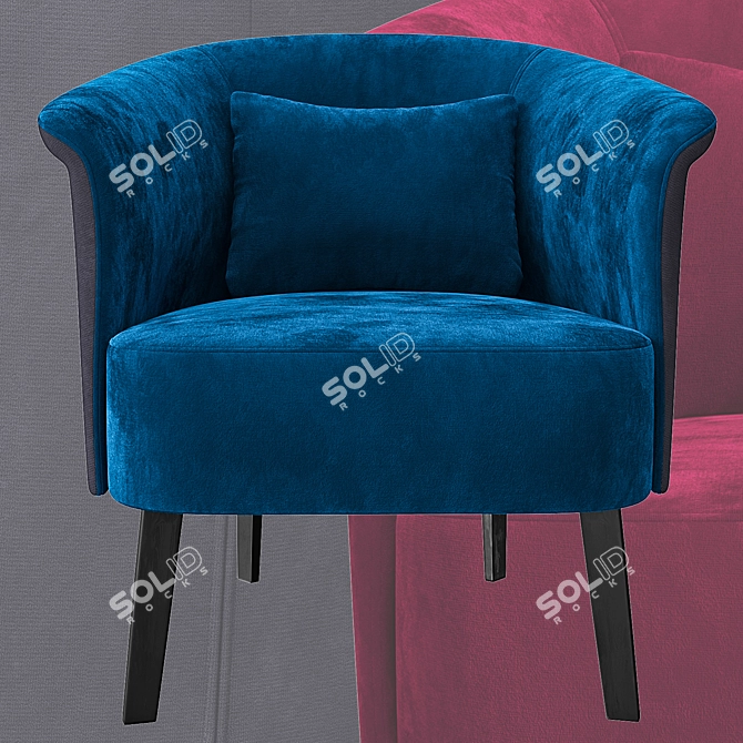 Elegant Lumire Armchair: PBR-ready Design 3D model image 4