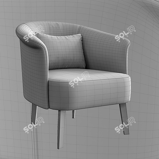 Elegant Lumire Armchair: PBR-ready Design 3D model image 5