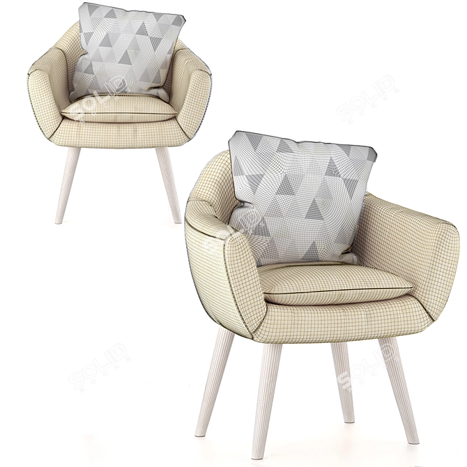 Nordic Comfort Armchair 3D model image 5