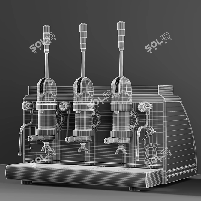 Vintage Italian Espresso Machine 3D model image 4