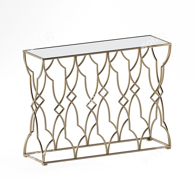 Mirrored Metal Console Table 3D model image 3