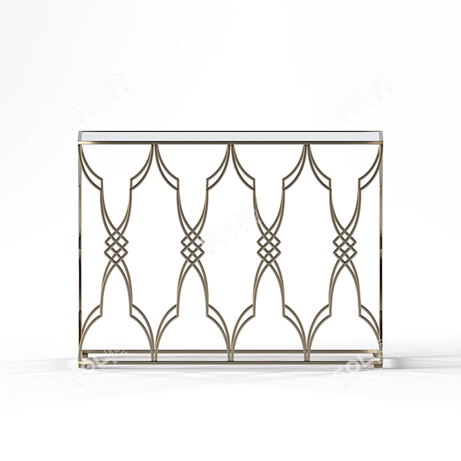 Mirrored Metal Console Table 3D model image 4