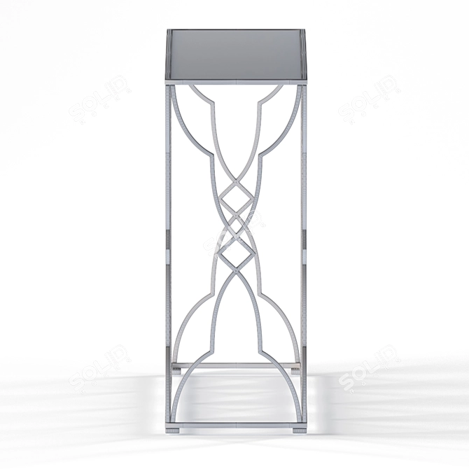 Mirrored Metal Console Table 3D model image 5
