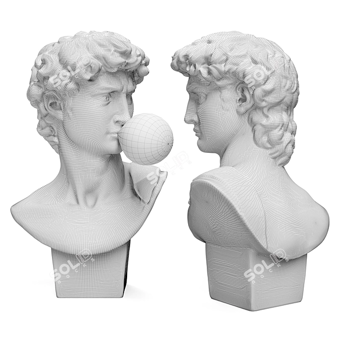 Elegant David Bust - Michelangelo 3D model image 4