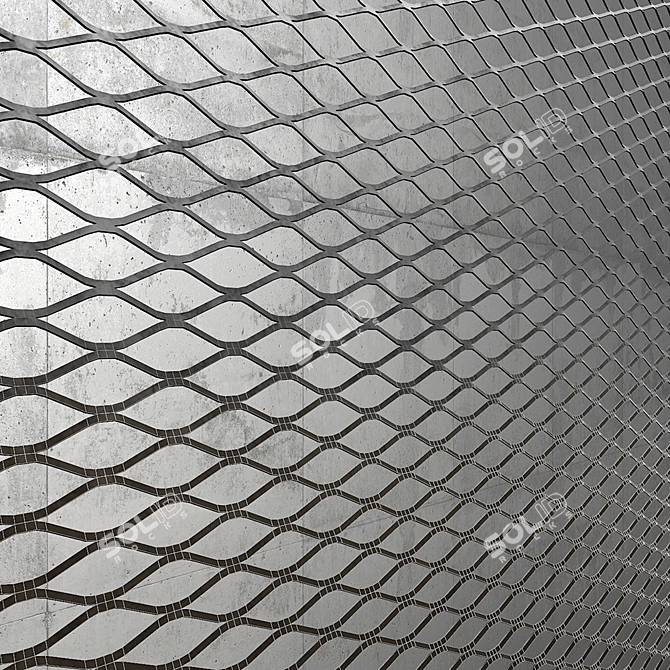 Title: Enhanced Metal Mesh Sheet 3D model image 1