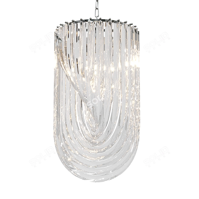 Elegant Murano Pendant Lamp 3D model image 2