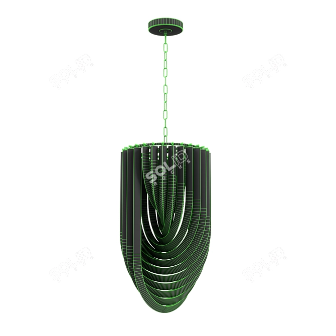 Elegant Murano Pendant Lamp 3D model image 5
