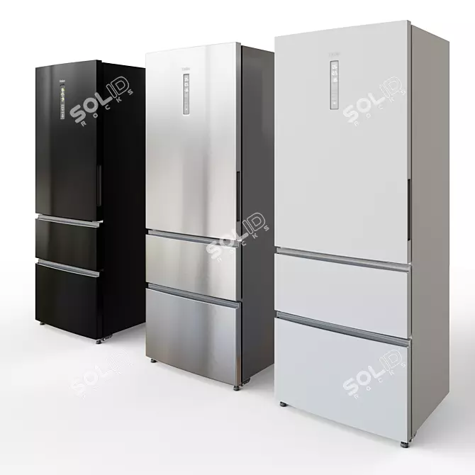 Title: Haier A3FE742: Sleek and Spacious Refrigerator 3D model image 1