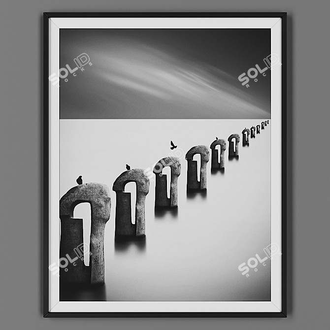 Black Frame Painting 3D model image 1