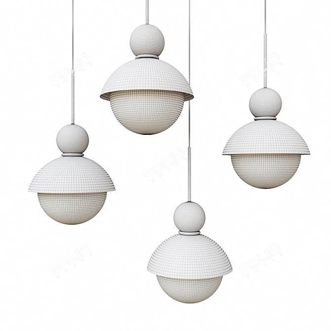 Pompon Wood Table Lamp - Stylish Lighting Solution 3D model image 3