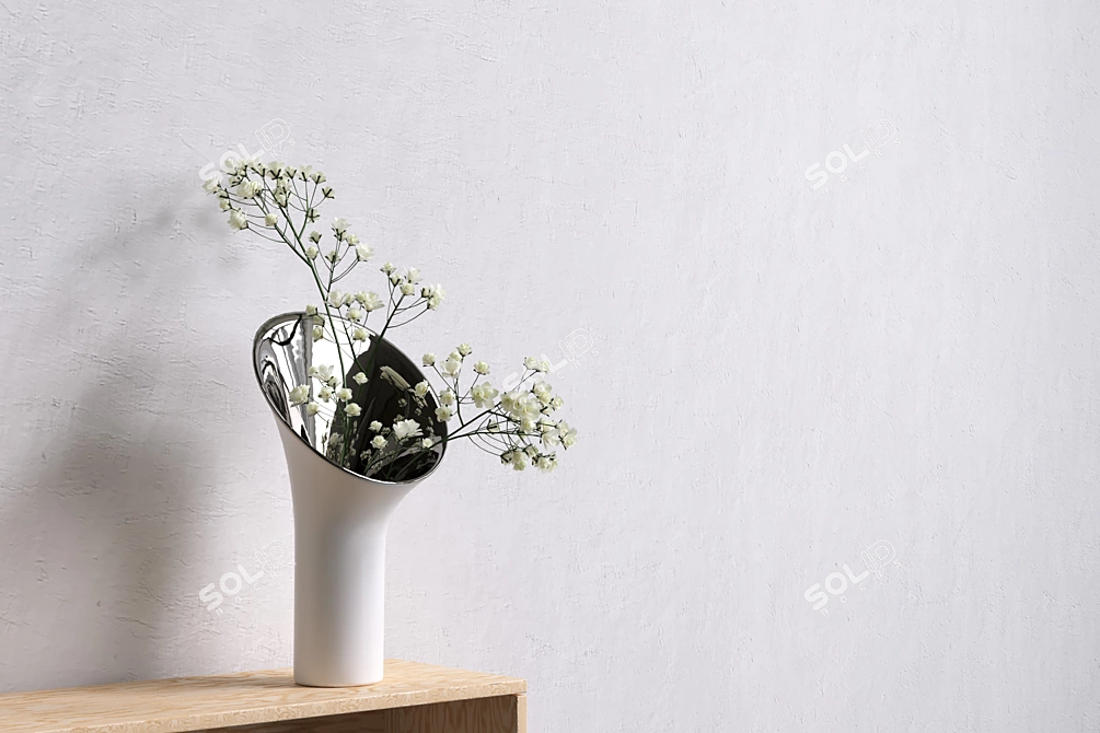 Elegant Porcelain Vase Set 3D model image 2