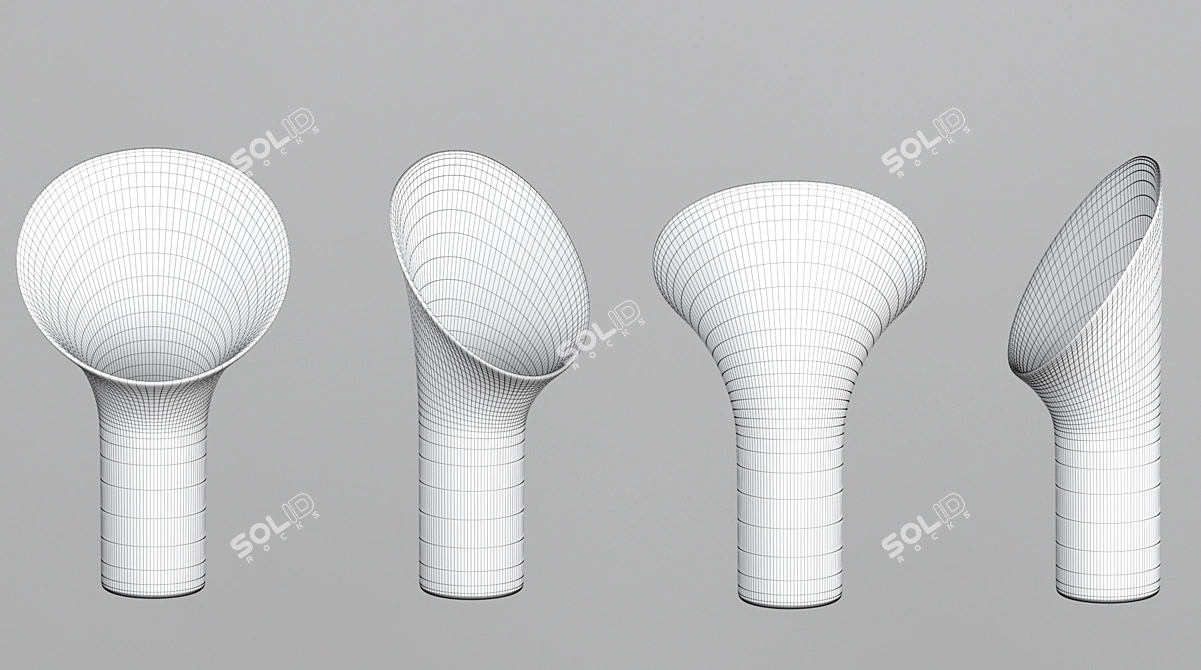 Elegant Porcelain Vase Set 3D model image 6