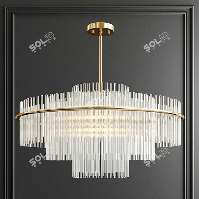 Ethereal Glow Glass Chandelier 3D model image 1