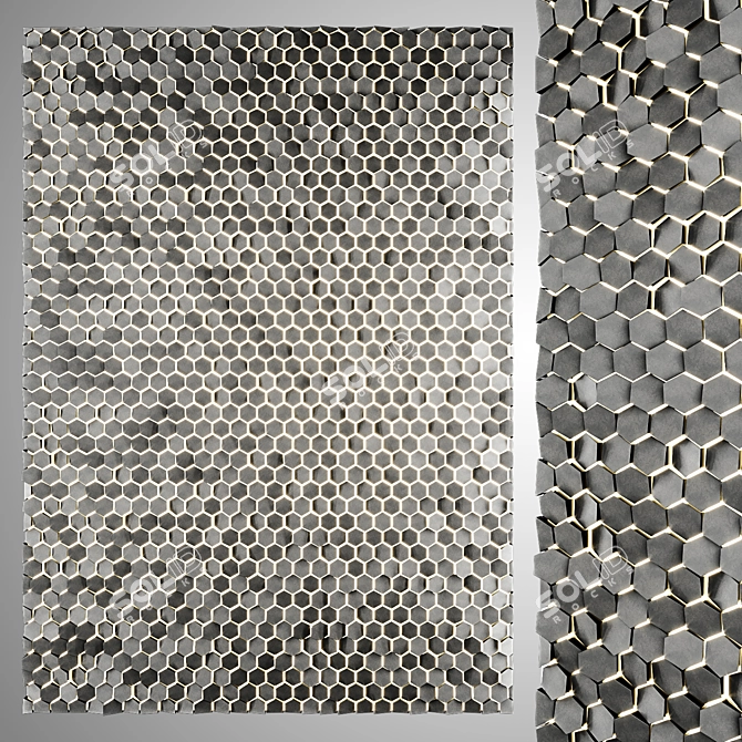 Hexagon Wall Panel 3D model image 1