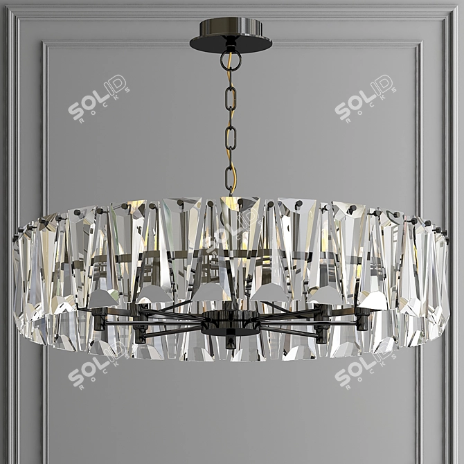 Ruby Gold Crystal Chandelier 3D model image 2