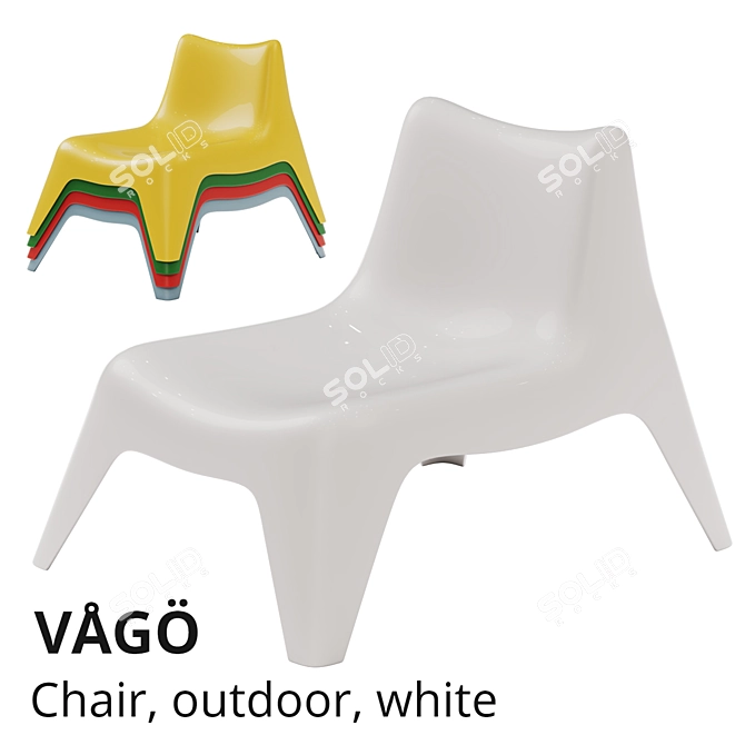 Modern Outdoor Easy Chair - IKEA PS VÅGÖ 3D model image 1