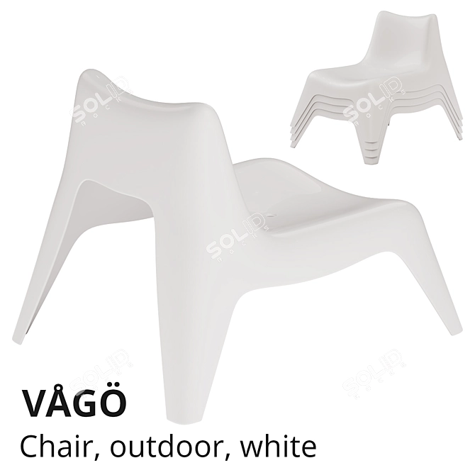 Modern Outdoor Easy Chair - IKEA PS VÅGÖ 3D model image 2