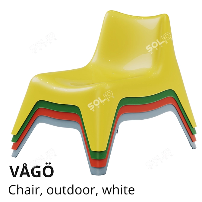 Modern Outdoor Easy Chair - IKEA PS VÅGÖ 3D model image 3