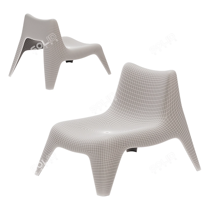 Modern Outdoor Easy Chair - IKEA PS VÅGÖ 3D model image 4