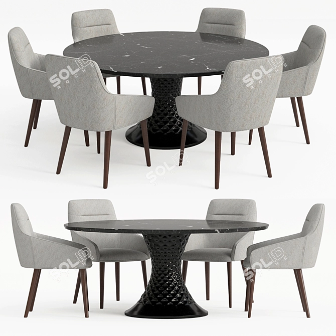 Modern Dining Table Set - 2014 Version 3D model image 1