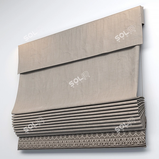 Elegant Roman Curtain 3D model image 1