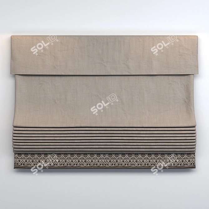 Elegant Roman Curtain 3D model image 2