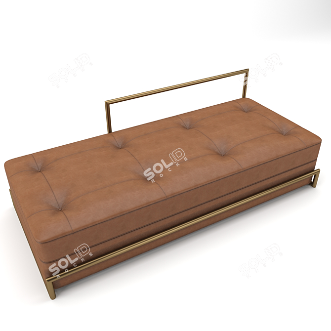 Corona Loft Daybed: Golden Metal Elegance 3D model image 1