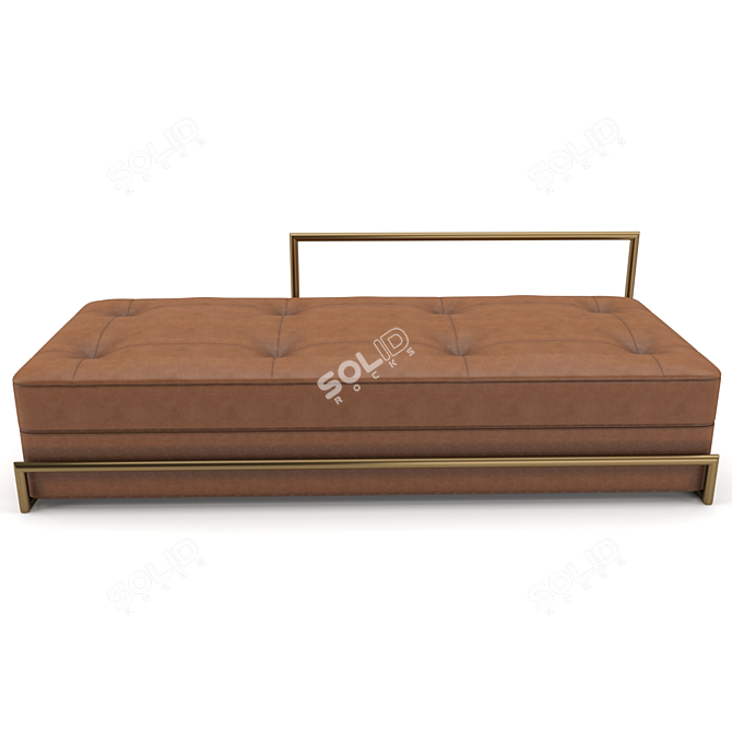 Corona Loft Daybed: Golden Metal Elegance 3D model image 2