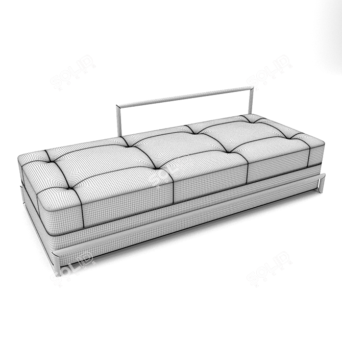 Corona Loft Daybed: Golden Metal Elegance 3D model image 5