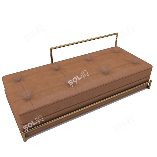 Corona Loft Daybed: Golden Metal Elegance 3D model image 8