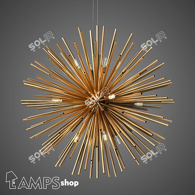 Modern QWAS Chandelier 56cm 3D model image 1