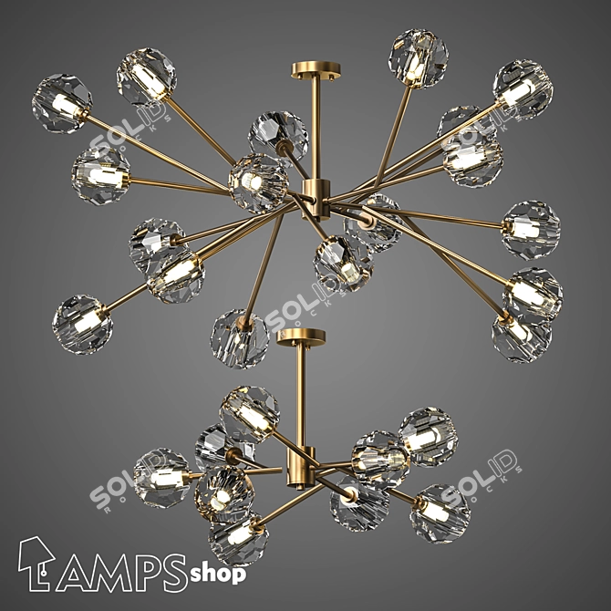 Elegant Diamond Chandelier: Stunning Designs 3D model image 1