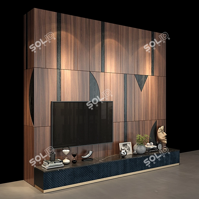 Versatile TV Wall Decor Set 3D model image 2