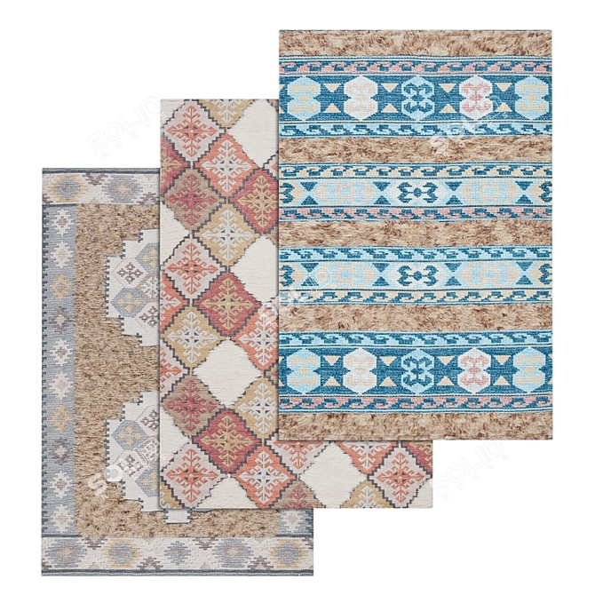 Luxury Carpet Set: High-quality Textures 3D model image 1