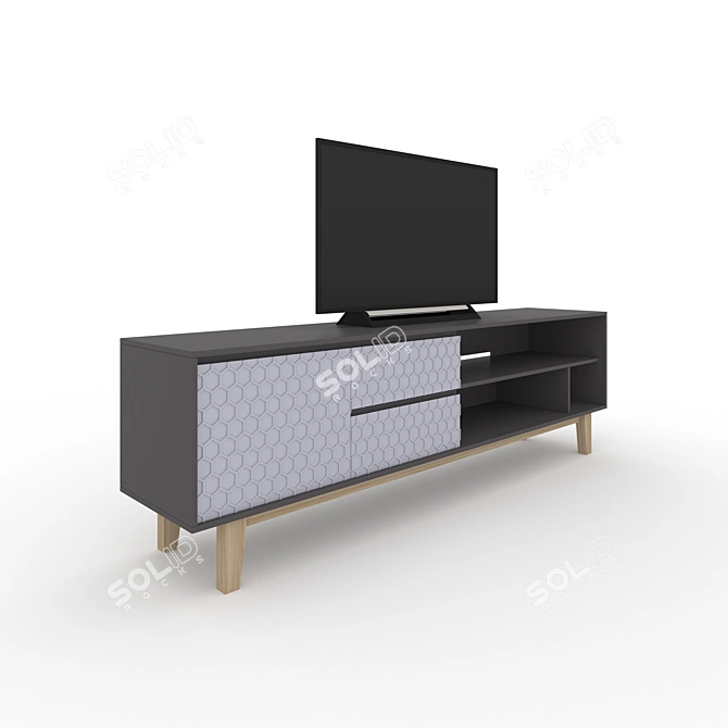 Modern Laser Pattern Media Center 3D model image 1