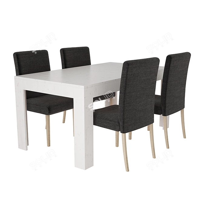 Modern Table and Chair Set 3D model image 1