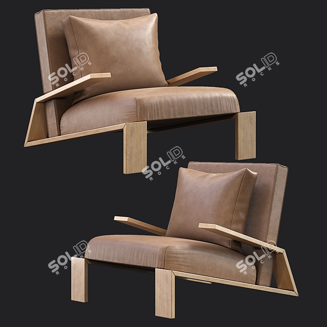 Elevate: Stylish and Comfortable Living Chair 3D model image 1