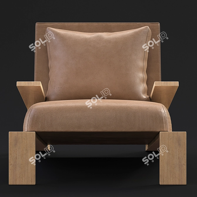 Elevate: Stylish and Comfortable Living Chair 3D model image 2