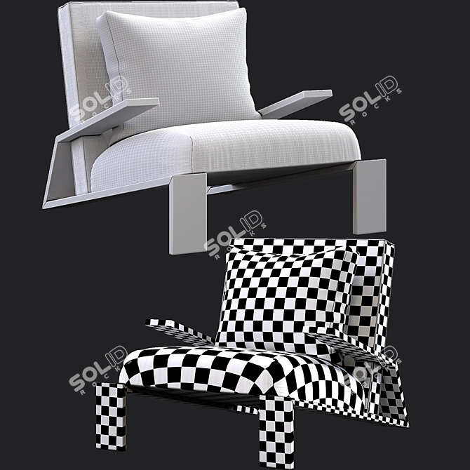 Elevate: Stylish and Comfortable Living Chair 3D model image 3