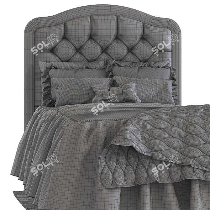 CozyDream Bed: Soft Headboard, Elegant Design 3D model image 5