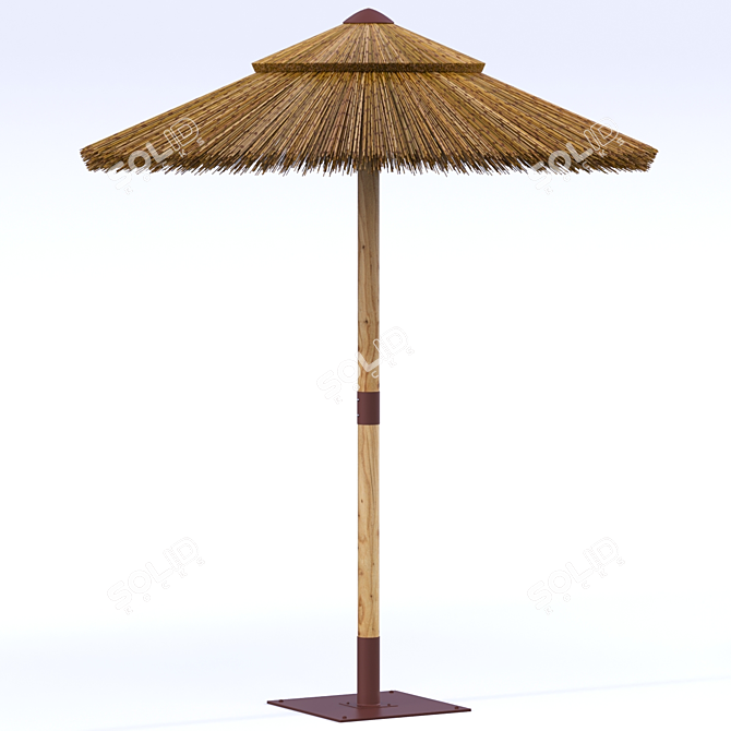 Sambesi Straw Umbrella: Stylish Shade on Sunny Days 3D model image 2