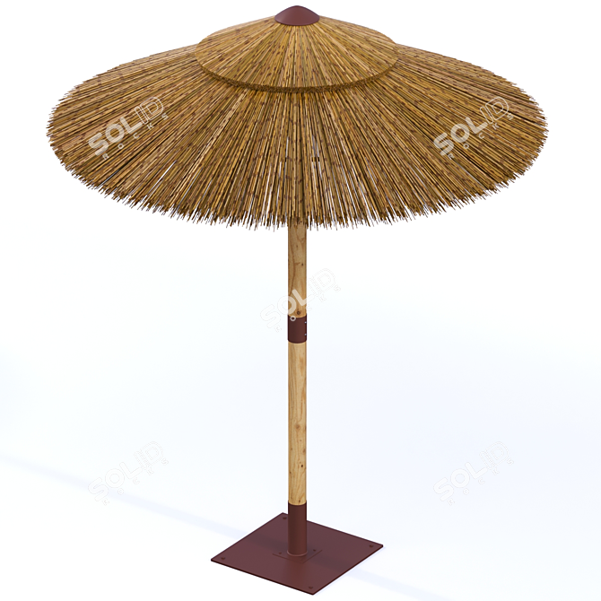 Sambesi Straw Umbrella: Stylish Shade on Sunny Days 3D model image 3