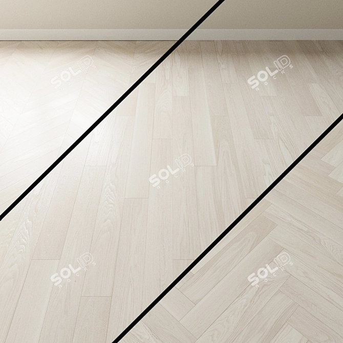 Bleached Oak Parquet Flooring 3D model image 1