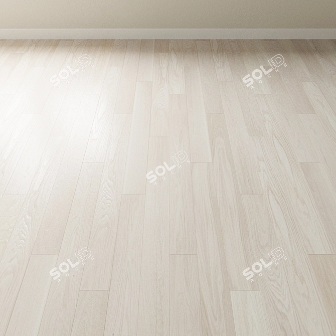 Bleached Oak Parquet Flooring 3D model image 2