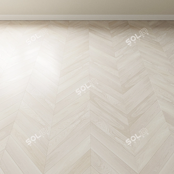 Bleached Oak Parquet Flooring 3D model image 3