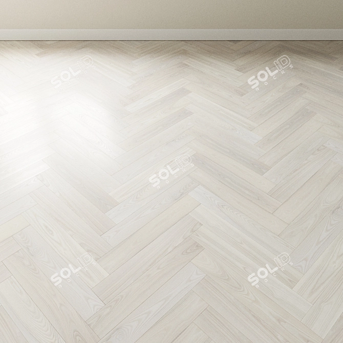 Moonlight Ash Chevron: Classic French Oak 3D model image 4