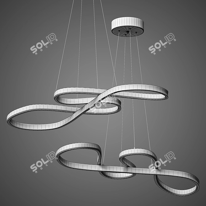 Elegant Ring Chandelier - Stunning and Stylish 3D model image 2