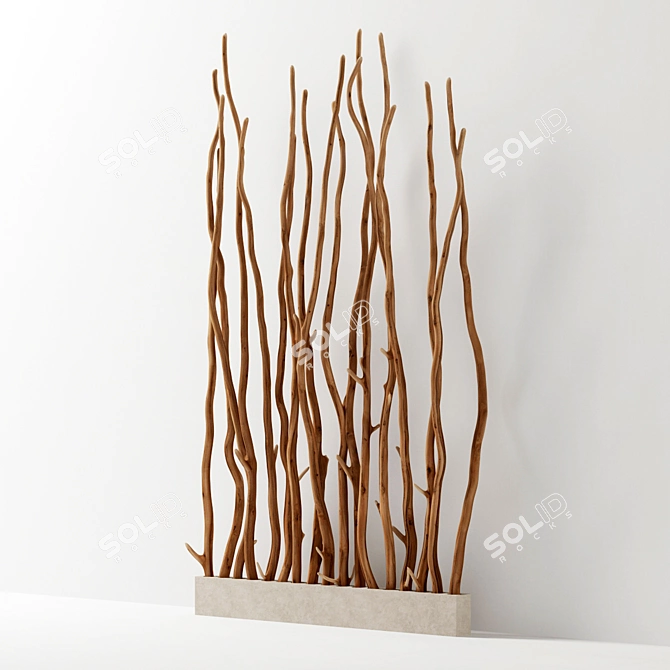 Branch Folding Screen Décor 3D model image 3