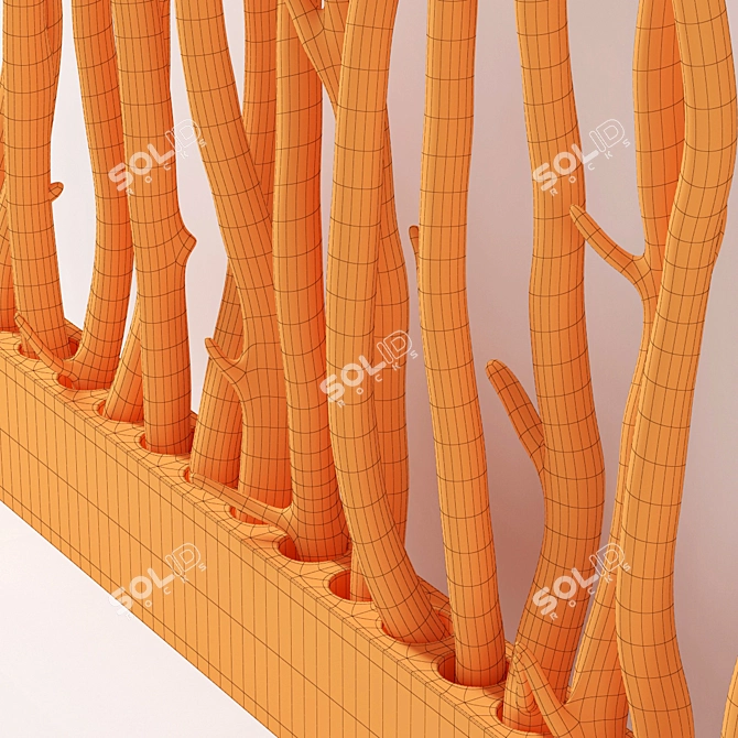 Branch Folding Screen Décor 3D model image 5